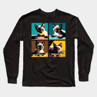 Tonkinese Pop Art - Cute Kitties Long Sleeve T-Shirt